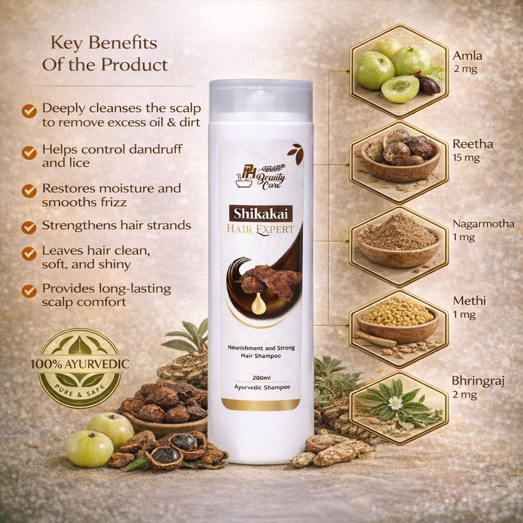 Shikakai Herbal Shampoo for Dandruff & Lice Control (200 ml)